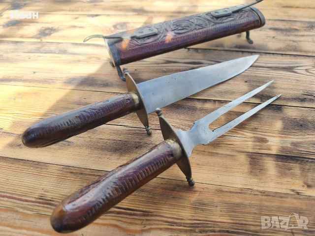 винтидж индийски комплект за рязане и сервиране на месо,, снимка 8 - Антикварни и старинни предмети - 53562338