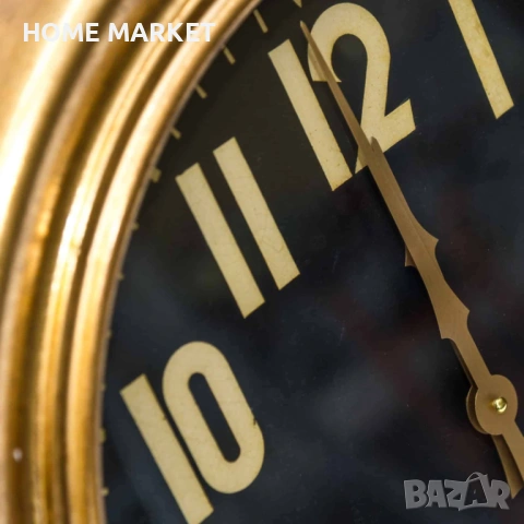 Стенен часовник със златна рамка , 50*50 см  Стенен часовник със златна рамка Елегантен и стилен, снимка 2 - Други стоки за дома - 53507037