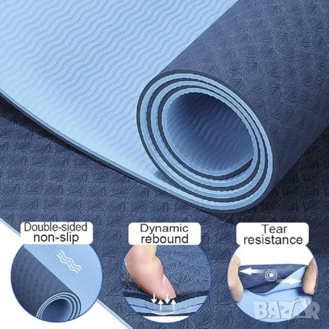 Постелка за йога пилатес 8 mm изключително дебела, екологично чиста, снимка 4 - Йога - 49756889