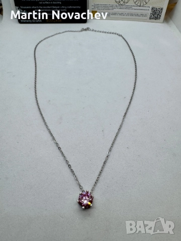 Сребърно колие с мойсанит (Диамант) 1 карат, снимка 11 - Колиета, медальони, синджири - 52944028