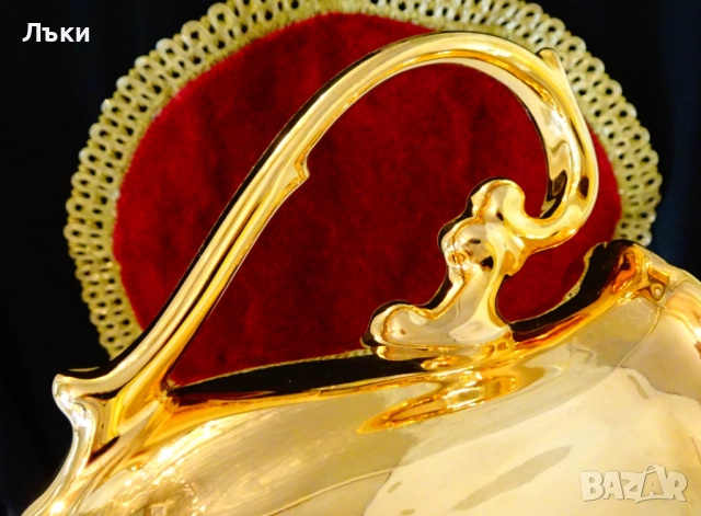 Кана баварски порцелан,чисто злато,роза,барок. , снимка 6 - Антикварни и старинни предмети - 52055659