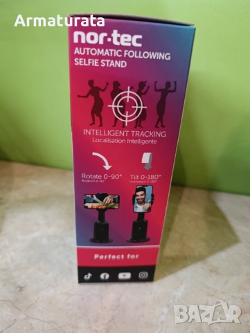 Смарт стойка Nor-tec – Автоматично следене на лицето (360°), снимка 2 - Селфи стикове, аксесоари - 53539854