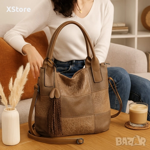 Ежедневна дамска чанта тип торба, през рамо, снимка 2 - Чанти - 52572140