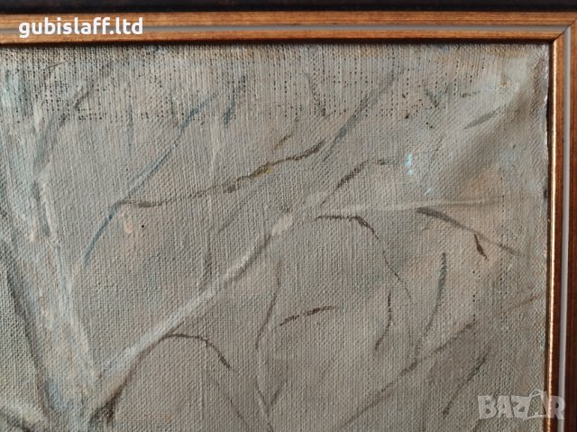 Картина, зимен пейзаж, гора, Я. Петров,1970-те год, снимка 6 - Картини - 32543890