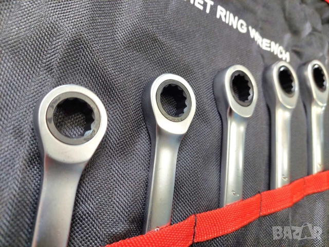 Комплект 10 броя УДЪЛЖЕНИ тресчотни звездогаечни ключове 8-19 мм, снимка 2 - Ключове - 52670813