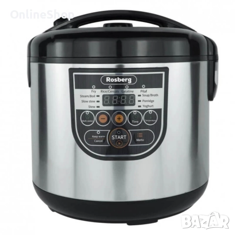 Мултикукър с 10 програми Rosberg RP51985E5, 780W, 5L, LED дисплей, Инокс, снимка 3 - Мултикукъри - 52406653