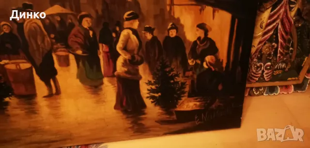 Стара маслена картина 100см.-70см. рисувана върху платно., снимка 10 - Антикварни и старинни предмети - 50041670