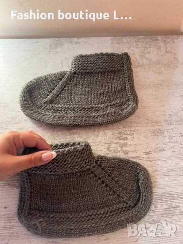 Плетени вълнени дамски терлици 37/38 номер ❤️, снимка 2 - Пантофи - 52423020