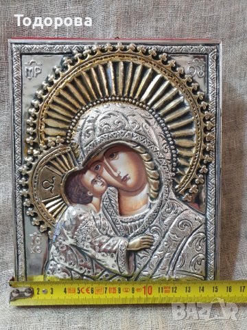 Метална икона, снимка 2 - Антикварни и старинни предмети - 43436584