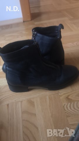 Дамски топли черни боти с цип отпред номер 36, снимка 5 - Дамски боти - 43078591