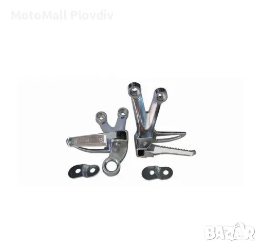 Задни степенки универсални 2бр/к-т сив металик мото мотори конзола, снимка 2 - Аксесоари и консумативи - 49255880