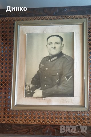 Голяма снимка портрет на немски войник оригинал , снимка 2 - Антикварни и старинни предмети - 38814405