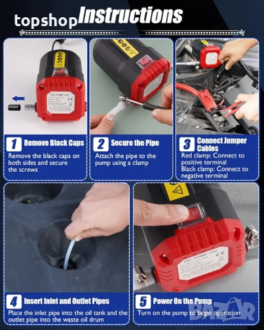 Нова проверена помпа за извличане на масло и гориво 12V, електрическа помпа за течности с подобрена , снимка 7 - Аксесоари и консумативи - 52287132