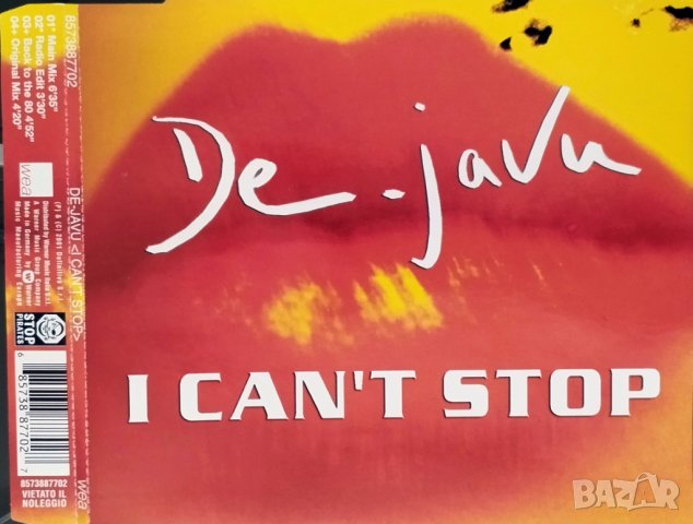 DE-JAVU - I Can't Stop - Maxi Single CD - оригинален диск, снимка 1 - CD дискове - 43642095