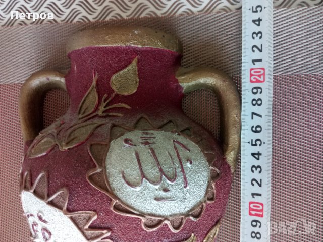 Експонат антикварна, делва,декорация за стена.Ислямско изкуство.Арабска калиграфия., снимка 5 - Антикварни и старинни предмети - 40456656