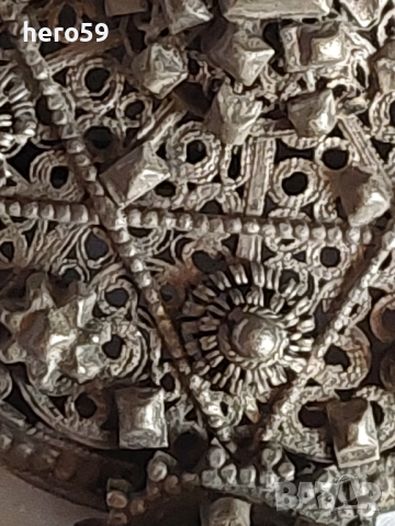 Огромна сребърна 900 пр.филигранна пафти/размер 26 см/, снимка 9 - Антикварни и старинни предмети - 44905784