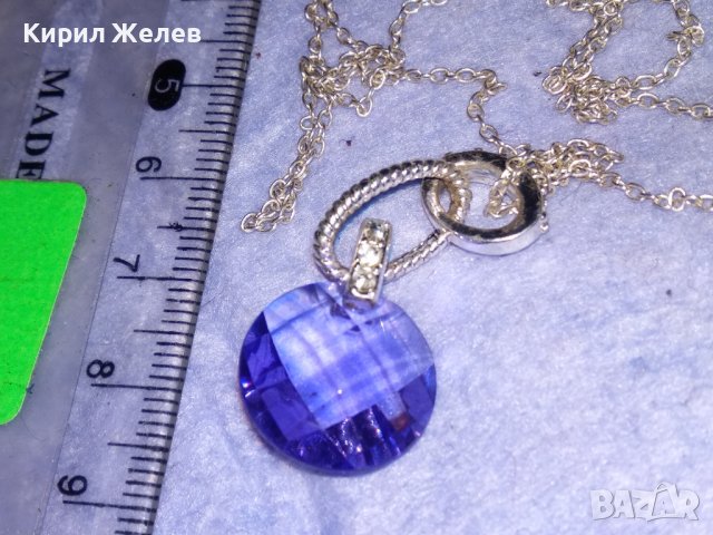 НЕЖНО ФЕШЪН АРТ КОЛИЕ ФАСЕТИРАН ЦВЕТЕН КРИСТАЛ с ФИНА ПОСРЕБРЕНА ВЕРИЖКА 37061, снимка 10 - Колиета, медальони, синджири - 39955046