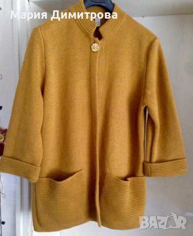 Жилетка 100% вълна - цвят горчица, снимка 2 - Жилетки - 38948007
