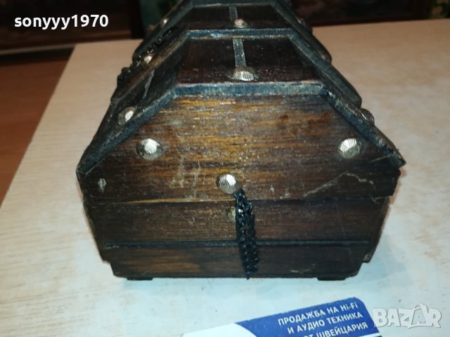 ДЪРВЕНА КУТИЯ КОВЧЕЖЕ С ОБКОВ ВНОС ФРАНЦИЯ 0201241922, снимка 12 - Антикварни и старинни предмети - 43626604