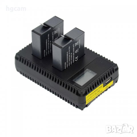 Зарядно за GoPro Hero 3/3+, За батерии AHDBT-201/301/2, LCD дисплей, USB кабел, Двойно, снимка 7 - Батерии, зарядни - 27843774