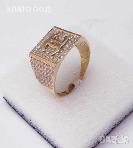 Златни плътни мъжки пръстени-14 К, снимка 5 - Пръстени - 38309178