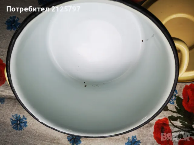 Стара емайлирана тенджера, снимка 5 - Антикварни и старинни предмети - 50057586