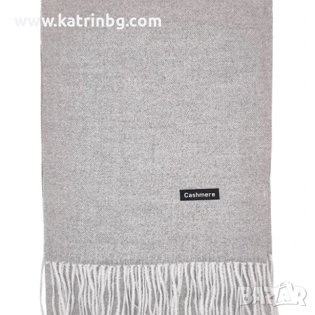 Едноцветен мъжки кашмирен шал в сиво Код на продукта:MSH-01-01