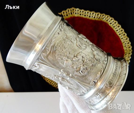 Калаена халба,чаша с Гроздобер,Дърводобив,Стригане на овце. , снимка 7 - Антикварни и старинни предмети - 52216078