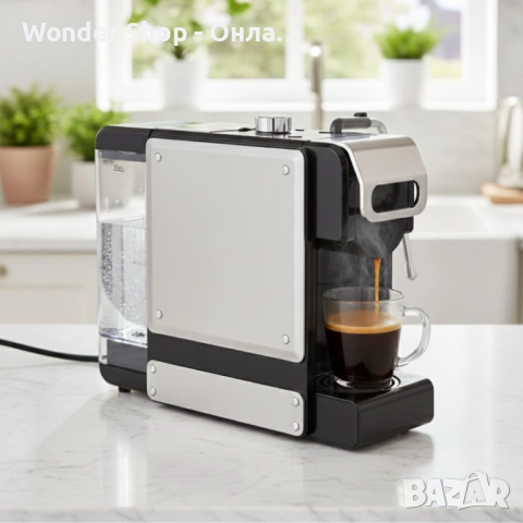 Еспресо машина 8в1 Oliver Voltz OV51171N8M – За капсули и мляно кафе, 1450W, 19 Bar, 5 адаптера 5VS1