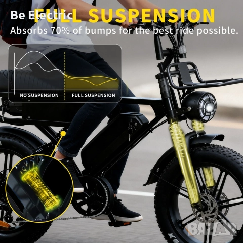 НОВО!!! Електрически FAT BIKE VOMO X90 Max 500W 48V/28AH, снимка 10 - Велосипеди - 52874685