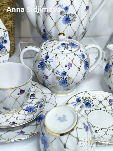 Руски порцелан ЛФЗ сервиз за кафе , снимка 3 - Чаши - 53165808