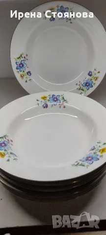 Български порцелан ,,Дянко Стефанов" , Разград. Чиния, основно, дълбока елипса, снимка 11 - Чинии - 48030233