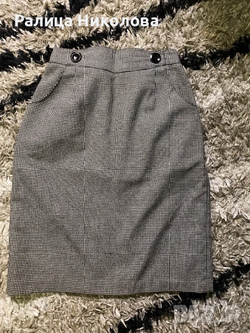 Дамска офис пола с висока талия пепит Л , снимка 2 - Поли - 52812658