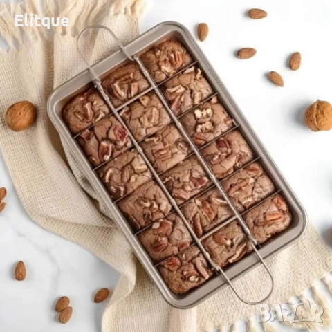 Форма за печене с разделители – 18 равни порции, незалепващо покритие и перфектни сладкиши у дома