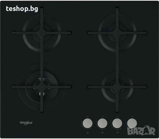 Газов плот Whirlpool AKT 627/NB, 59 см - черно стъкло, снимка 3 - Котлони - 52980437