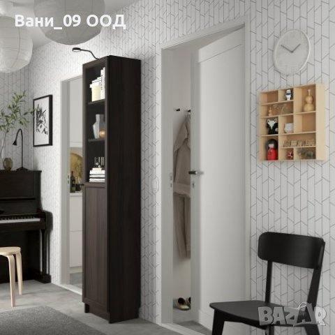 202см! Винтидж витрина в тъмнокафяв цвят , снимка 2 - Секции и витрини - 43914967