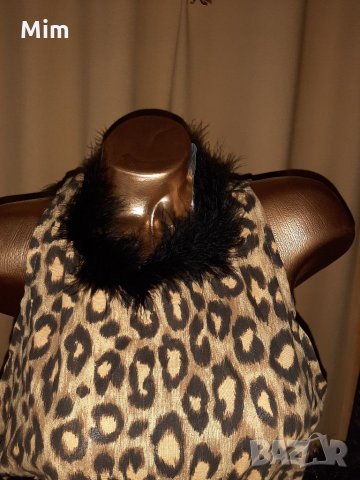 М/L Рокля-  жената тигър с опашка от черен пух и ръкавици за Хелоуин , снимка 1 - Рокли - 32451517