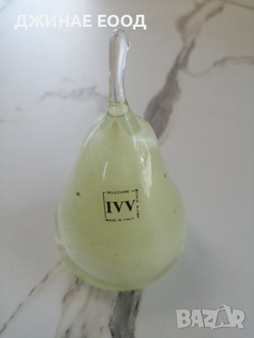 Декоративна стъклена круша марка IVV - зелена, снимка 2 - Статуетки - 44877030