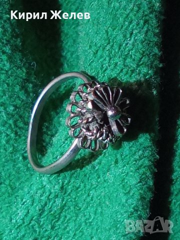 СТАР ПОСРЕБРЕН СТОМАНЕН ВЪЗРОЖДЕНСКИ ТИП ПРЪСТЕН АЖУРНА ФИЛИГРАН РЪЧНА МАЙСТОРСКА ИЗРАБОТКА 25820, снимка 11 - Антикварни и старинни предмети - 35884610