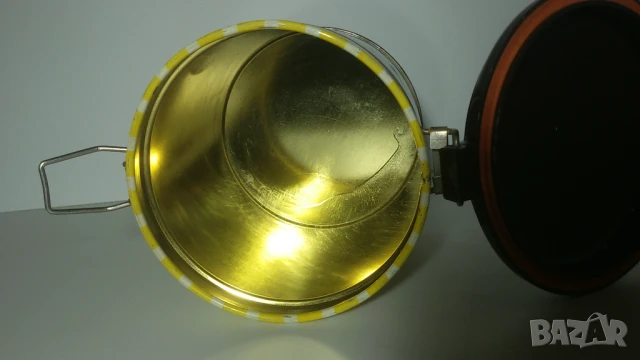 Ретро кутия Naber Kaffee метална цилиндрична, снимка 10 - Антикварни и старинни предмети - 51076118