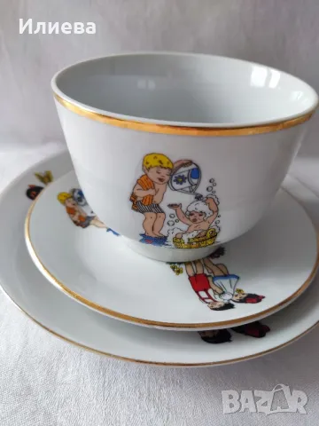 Детски порцеланов комплект за хранене , снимка 5 - Други ценни предмети - 48676356