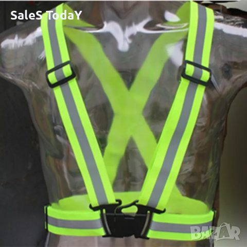 Светлоотразителни тиранти, Сигнален колан с рефлексни ленти, жълто- зелено, снимка 3 - Аксесоари и консумативи - 36379747