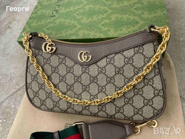 Оригинална Чанта за Рамо Ophidia Гучи Чантичка Кожа Синджир Gucci, снимка 6 - Чанти - 43675993