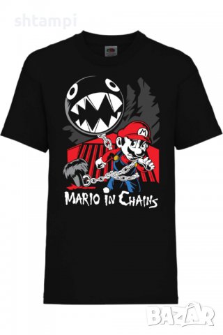 Детска тениска Nintendo Super Mario in Chains,Игра,Гейм,Геймър,Подарък,Изненада,Повод,Празник,Събити