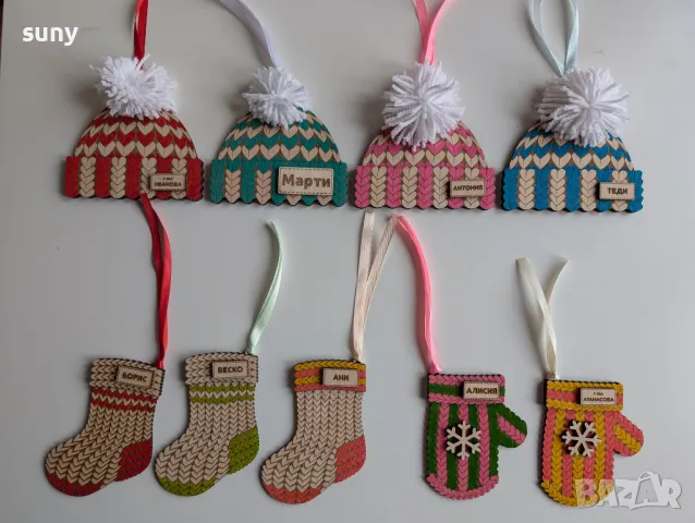 Персонализирани дървени коледни играчки за украса, снимка 5 - Други - 47820240