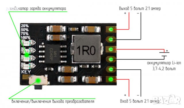 MH-CD42 зарядно-разряден модул за Li-ion батерия , снимка 3 - Друга електроника - 38159995