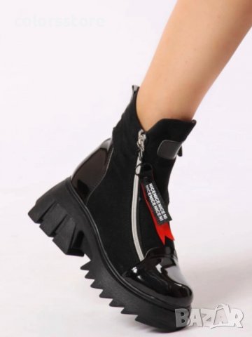 Равни боти - черни - ZH21, снимка 2 - Дамски боти - 38565186