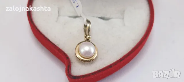 Златна висулка с перла-1,40гр/14кр