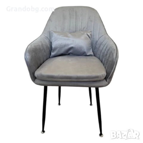 Стилен Трапезен стол Ивон + подарък възгалвничка - сив, снимка 3 - Столове - 52253055