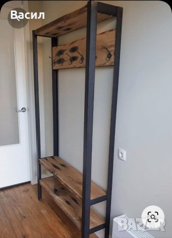 Компмект закачалка и шкафче за обувки с ковано желязо, снимка 11 - Етажерки - 33082417